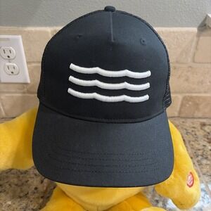 Sol Los Angeles Classic Black White Embroidered Wave Water Logo Snapback Hat OS